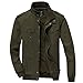 RongYue Men's Casual Cotton Military Jacket Spring Lightweight Outwear Coat, Army Green, Medium