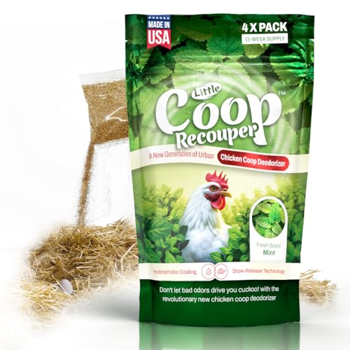 LITTLE SAVER Little Coop Recouper | a New Generation Of Urban Chicken Coop Deodorizer | Unique Formula for Slow Release | Natural Fresh Scent | Up to 15 Weeks Supply | 4 x 0.5oz (Mint)