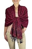 Peach Couture Royal Pashmina Intricate Vine Paisley Pashmina Scarf Shawl Wrap