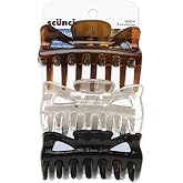 Scunci Effortless Beauty Basic Jaw Clips, Assorted Colors, 3-Count