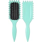 Urbeokr Curl Defining Brush, 2024 Newest Boar Bristle Styling Tool for Curly Hair, Shaping & Defining Curls for Women (Green
