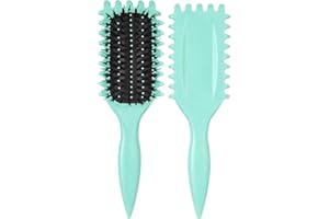 Urbeokr Curl Defining Brush, 2024 Newest Boar Bristle Styling Tool for Curly Hair, Shaping & Defining Curls for Women (Green 