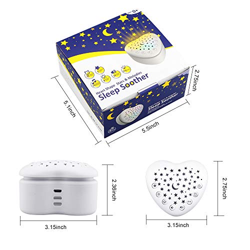 Smart Sleep Soother, White Noise Sound Machine with Star Projector, Portable Sleep Aid Night Light with 15 Songs, Sound Therapy for Baby and Toddler - Thumbnail 6