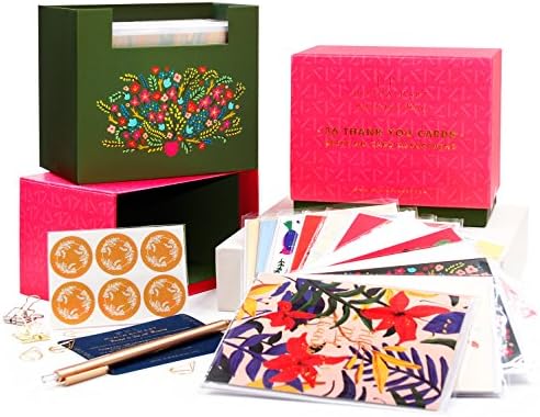 36 Cards Minimalmart Pack Assorted Premium Thank You Greeting Cards- 12 Designs GOLD EMBELLISHMENTS – Envelopes Included