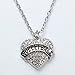 Volleyball Gifts Heart Pendant Necklace Women Girl - Charm Silver Jewelry White Crystal
