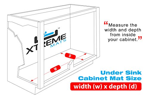 Xtreme Mats Under Sink Kitchen Cabinet Mat, 33 5/8 x 21 7/8, Grey