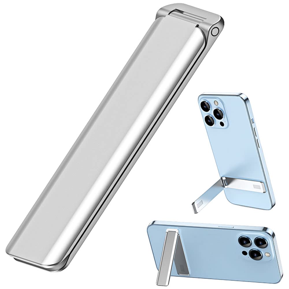 Kinizuxi Cell Phone Kickstand,Vertical and Horizontal Aluminum Phone Stand for Desk, Adjustable Phone Holder Stand for Desk Compatible with iPhone 14/13/12 Samsung Huawei All Smartphones-Silver