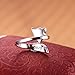 Merdia S925 Sterling Silver Fox Love Adjustable Ring for Women [Jewelry]