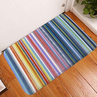 Geopymfs Kitchen Mat Colored Striped Floor Mat Anti Slip Mat Plus