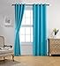 MIUCO Room Darkening Thermal Insulated Grommet Window Blackout Curtains Panels for Livingroom 1 Pair 52x84 Inch Turquoise, Bonus 2 Tie Backs Included