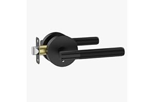 Asidrama 1 Pack Privacy Door Handles, Door Lever with Door Knobs Indoor for Bedroom or Bathroom, Heavy Duty Black Door Handle