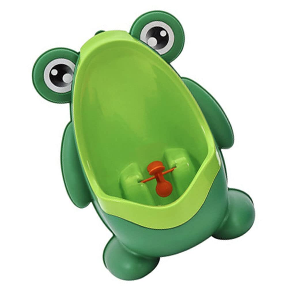 Healvian Potty Training Urinal Cute Frog Pee Trainer with Funny Aiming Target Standing Boys Toilet for Toddler Baby Boy Green