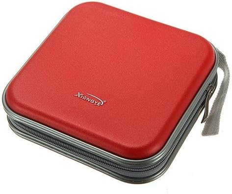 BEYLEG ® 40 Capacity Dics CD/VCD/DVD Case Storage Organizer Wallet Holder Album Box (Red)