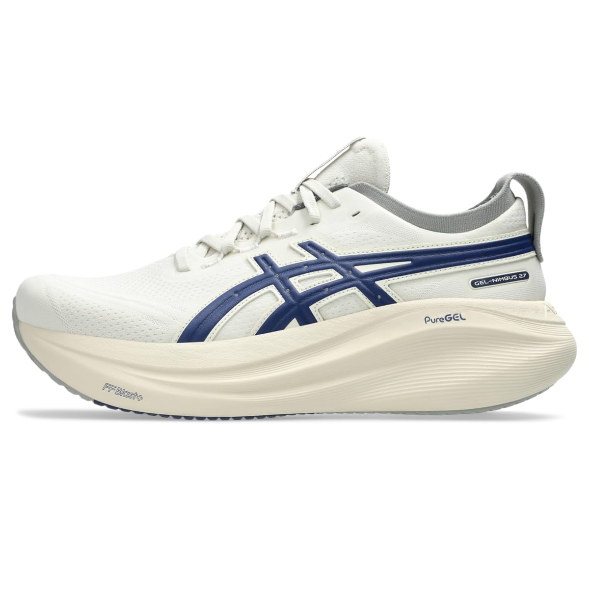 ASICS Men's Gel-Nimbus 27 ATC Running Shoes, 9, Birch/Indigo Blue Image