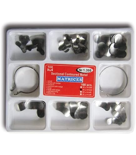 30-Piece Dental Anterior Matrix Kit - Stainless Steel Strips For Front Teeth Restorations
