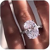 Duan Classic Promise Ring 925 Sterling Silver Oval Cut 3ct AAAAA Zircon Cubic Zirconia Promise Engagement Wedding Band Rings Size 6-10