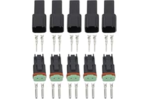 CNLW Black 5 Sets 2 Pin/Way DJ3021Y-1.6-11/21 Connectors DT04-2P/DT06-2S Automobile Waterproof Wire Electrical Connector Plug