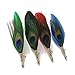 Hansicod Men's Colorful Peacock Feather Handmade Lapel Pin for Suit Wedding Groom (Pack of 4)