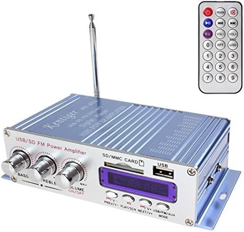 Kentiger 12V Car Digital Display Power Amplifier Support USB / SD Card Input with Remote Control