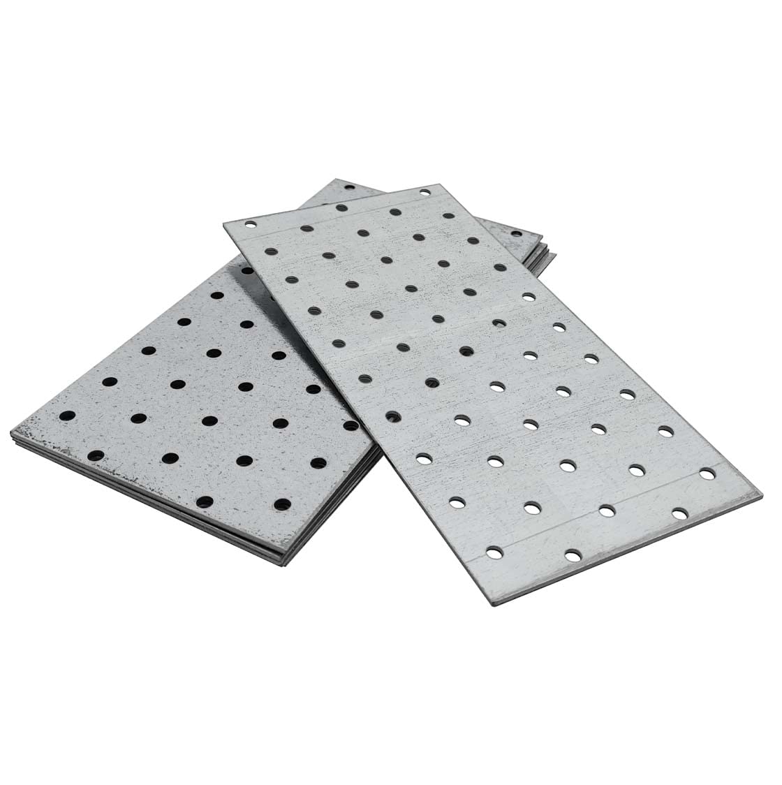 OMIDEAS 5 x Flat Joining Plates (200 x 100 x 2) Connecting Perforated Metal Brace Bracket Timber Wood Fixing Galvanised Steel Repair Connector