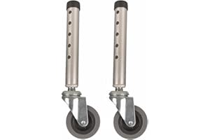 Walker Wheels, Swivel Universal Walker Caster Wheel with 5 Height Adjustable, Replacement Feet Parts Rollator Accessories (Pa