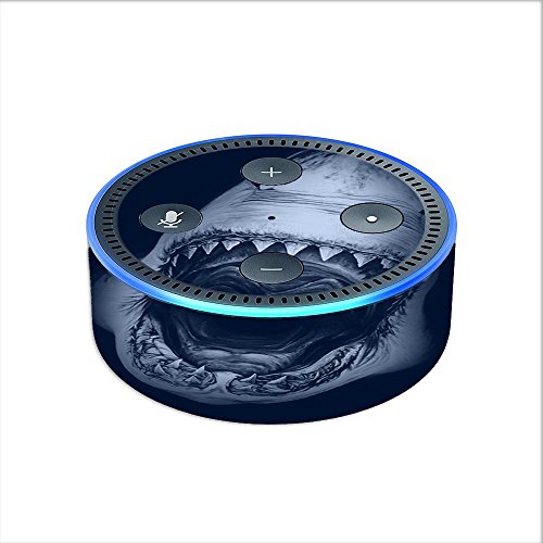 Skin-Decal-Vinyl-Wrap-for-Amazon-Echo-Dot-2-2nd-generation-Shark-attack