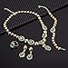 MOOCHI Gold Plated Green Beads Necklace Earrings Jewelry Set
