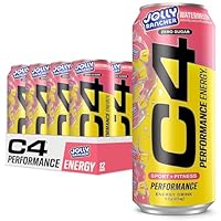 Cellucor C4 Performance Energy Drink | JOLLY RANCHER Watermelon | Zero Sugar Carbonated Preworkout Energy | 200mg Caffeine with Beta Alanine | 16 Fl Oz (12 Pack)