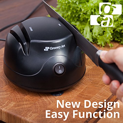 Knife Sharpener Electric 3-in-1 Tool - Sharpening Machine for Knives Scissors and Screwdrivers - 2 Stage Multi-Angle Sharpen Kitchen Appliance Kit