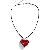 Amazon.com: Fuqimanman2020 Y2K Big Heart Pendant Necklace
