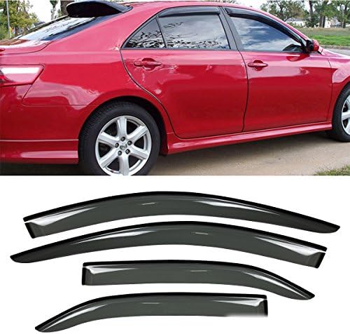 Gevog 4pcs Side Window Deflector Window Visors for 07-11 Camry 4D/4Dr Sedan Sun/Rain Guard Ventvisor