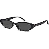 SOJOS Retro Oval Cat Eye Polarized Sunglasses for Women Men, 80s 90s Trendy Small Y2K Rectangle Sunnies SJ2664