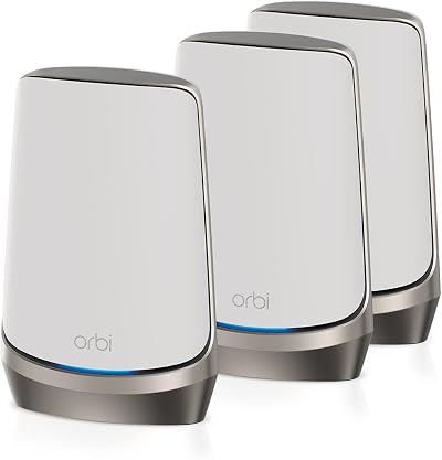 NETGEAR Orbi 960 Series WiFi 6E AXE11000 Quad-Band Mesh System 3 Pack White