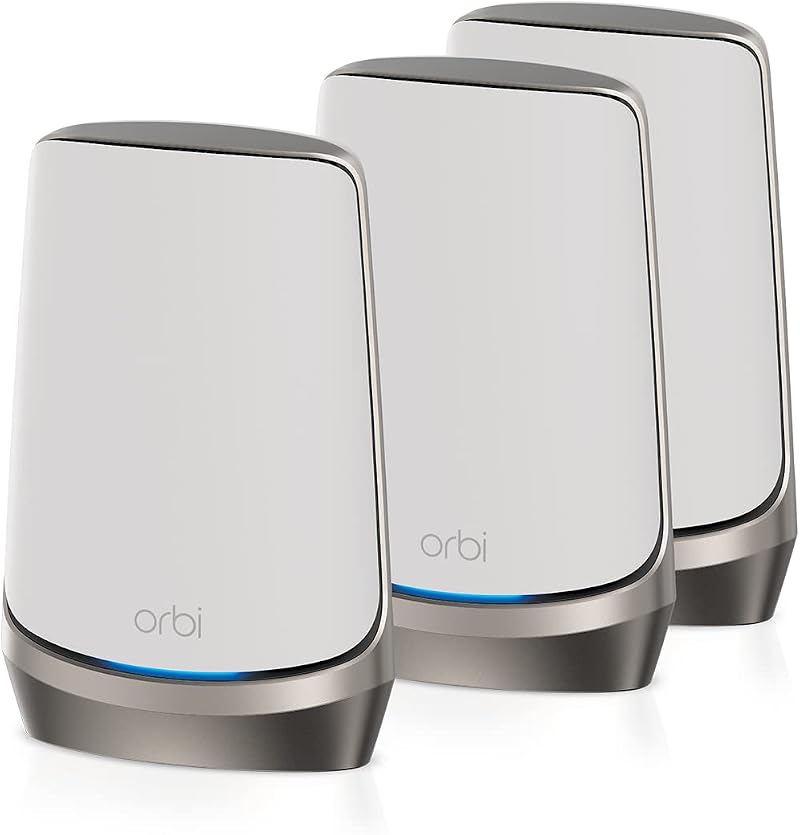 NETGEAR Orbi 960 Series WiFi 6E AXE11000 Quad-Band Mesh System 3 Pack White