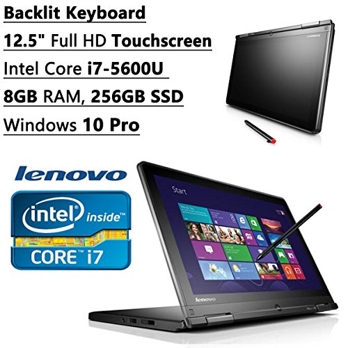Lenovo Thinkpad Flagship High Performance 12.5 inch FHD Touchscreen Backlit Keyboard Ultrabook Laptop PC| Intel Core i7-5600U Dual-Core| 8GB RAM| 256GB SSD| Bluetooth| WIFI| Windows 10 Pro