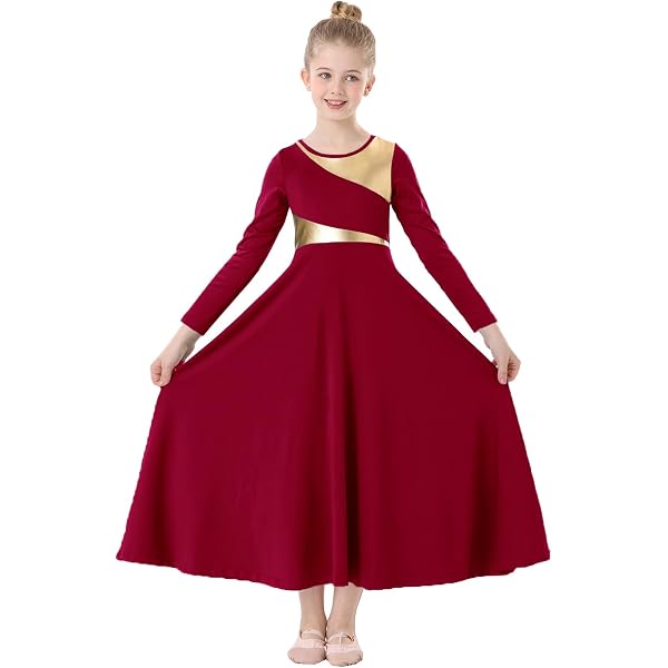 Amazon.com: ORIDOOR Girls Praise Dance Dress Metallic Gold Liturgical  Worship Church Robe Full Length Swing Lyrical Costume,Black,Tag120,5-6Years  : Clothing, Shoes & Jewelry
