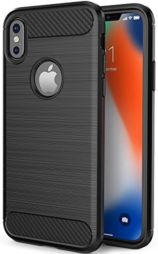 Case for iPhone X, Leseeing Apple X Case, Black Case for iPhone X, Carbon Fiber TPU iPhone 10 Case with Bumper Frame