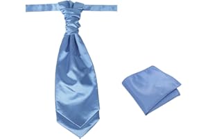 Dan Smith Solid Cravat Ascot Scarf For Party 30.5 Cm Clip-On Adjustable Pretied Ascots