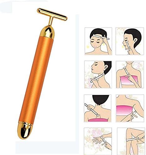 JOLIFILE 24k Golden Pulse Electric Facial Massager, Instant Face Lift, Anti-Wrinkles,Skin Tightening, Face Firming, Eliminate Dark Circles, Anti-Aging Device
