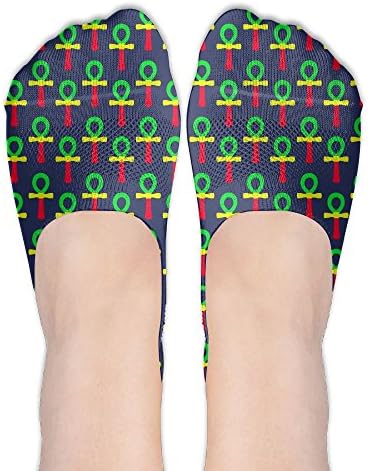 Rasta Ankh Egyptian Women No-Show Casual Liner Socks Non Slip Flat Boat Ankle Socks
