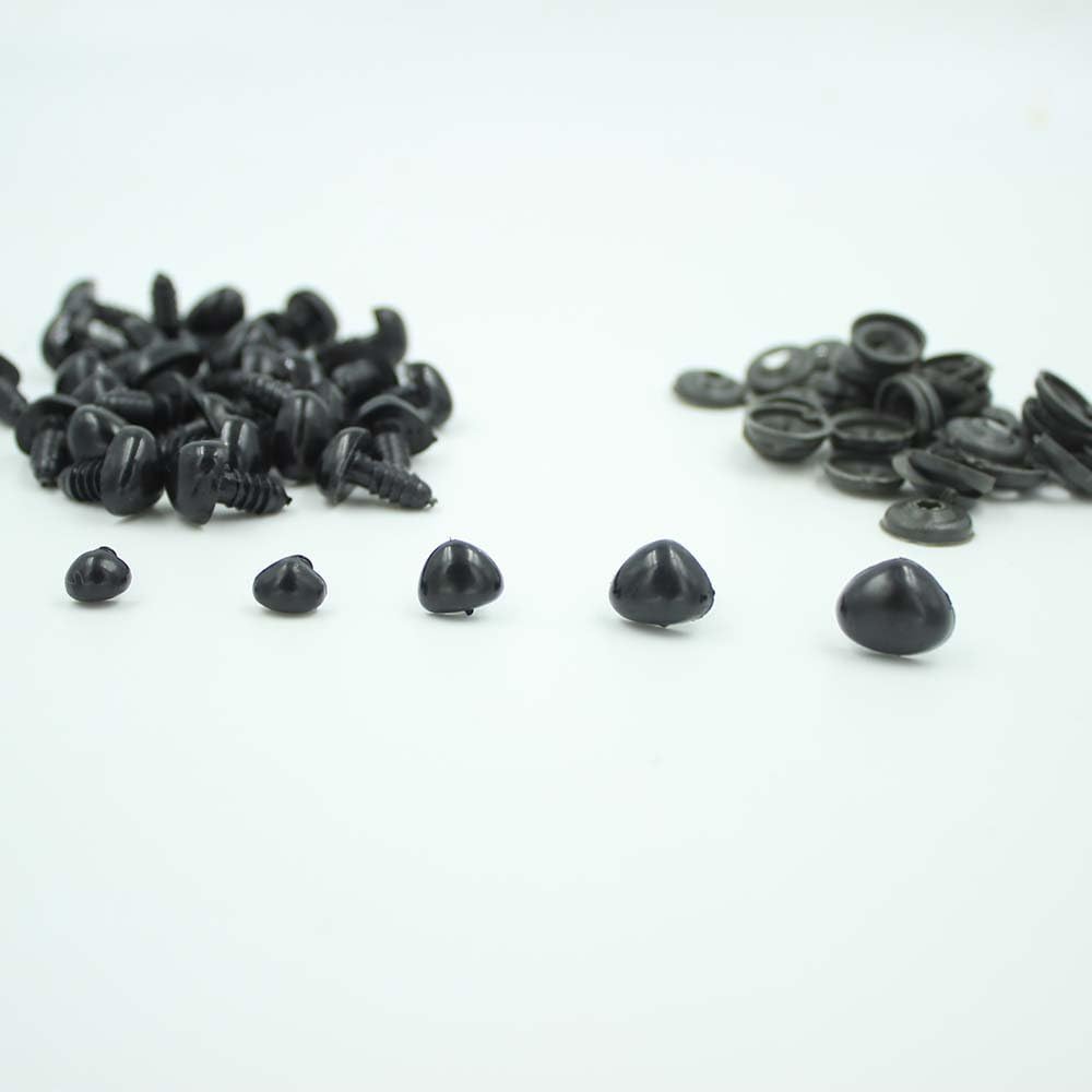 50pcs Black Plastic Safety Nose Triangle for Doll Animal Stuffed Toys 5 Sizes (1511.5mm)