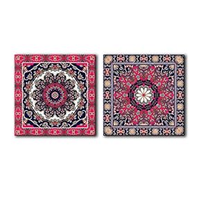 2 Panel Square Abstract Floral Patterns x 2 Panels