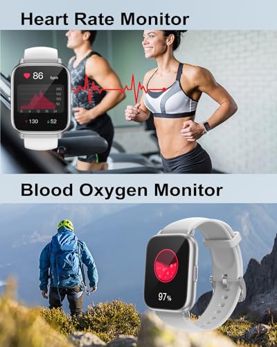 RUIMEN Smartwatch with Calls, Smart Watch Receive Call and Voice Assistant, Smartwatch Woman Man with Pedometer Blood Oxygen Waterproof IP68 100+ Sports Modes Activity Bracelet