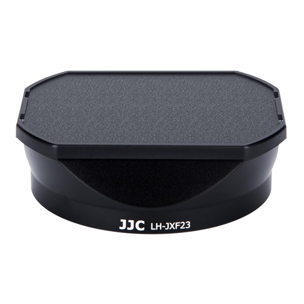 JJC LH-JXF23 Black Lens Hood Compatible with Fujifilm Fujinon XF 23mm F1.4 R, XF 56mm F1.2 R, XF56mm F1.2 R APD Lens/Kit with Slide Design Hood Cap Replaces Fuji LH-XF23