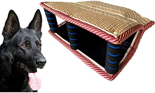 Training 3 Handle Dog Bite Pad Wedge Anti-Scratch Tug Strengthened Sleeves Safe and Durable Pet Pillow Breathable Cotton Lining Fit Pitbull German Shepherd Puppy Biting Playing