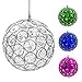 LED Concepts Solar Hanging Crystal Ball Light – Outdoor LED Gazing Ball Light with Sparkling LED Light Colors
