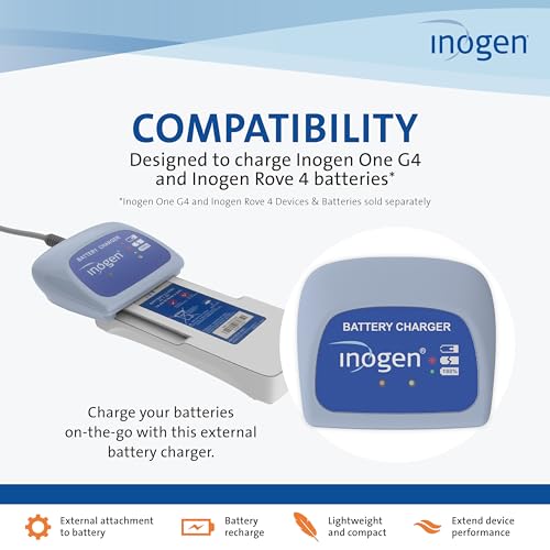 Inogen External Battery Charger - for Rove 4 and Inogen One G4 - Portable Oxygen Device Battery Charger - 0.12 lbs. and 3.13 in. W x 2.75 in. L x 1 in. H