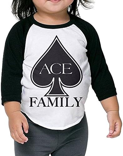 Grace Little The Ace Family1 Funny Boys & Girls Baby 100% Cotton 3/4 Sleeve Raglan T-Shirts Unisex Black