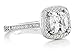 Zoe R Sterling Silver Micro Pave Hand Set Cubic Zirconia Halo 6mm Cushion Cut Center Wedding Set