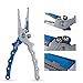 Piscifun Fishing Pliers Braid Cutters Split Ring Pliers Hook Remover Lightweight Fish Holder (#1 Generation Blue& Silver)